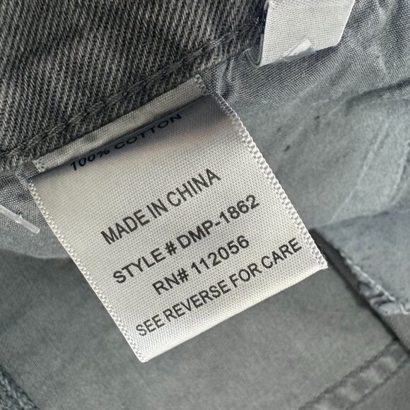 Zenana Jeans Cropped Distressed Washed Gray Destroyed Wide Leg 100% Cotton Boho - Picture 11 of 11